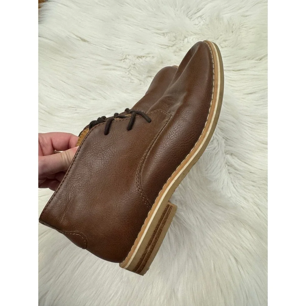 Boys‎ cat and Jack brown leather dress shoes size 5Y